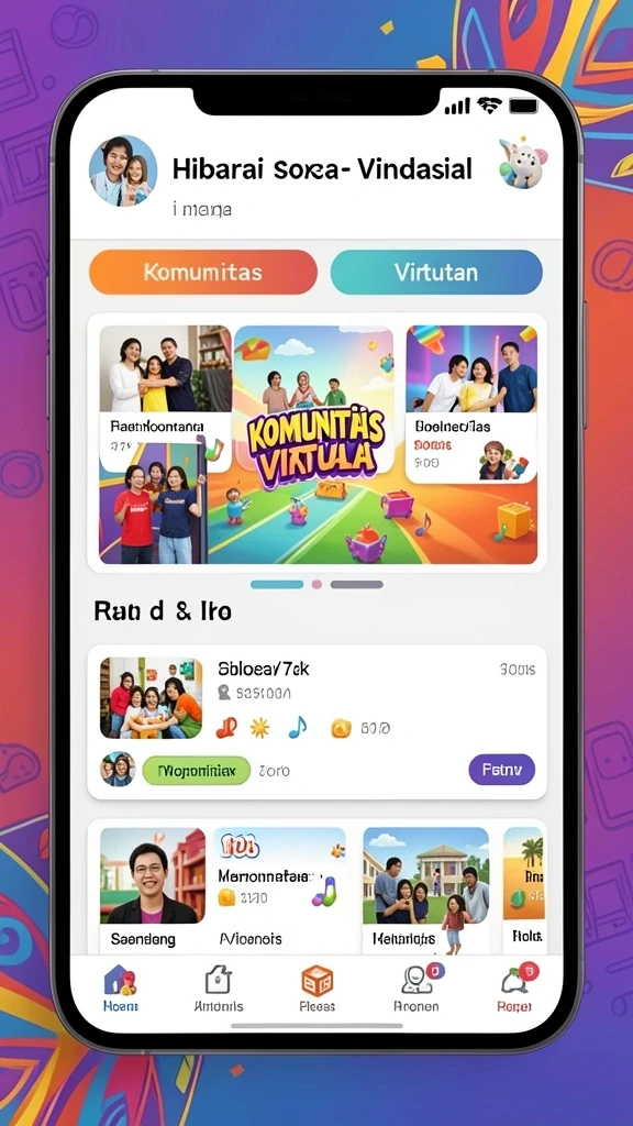 Tampilan utama DEPOXITO dengan grafis yang colorful.