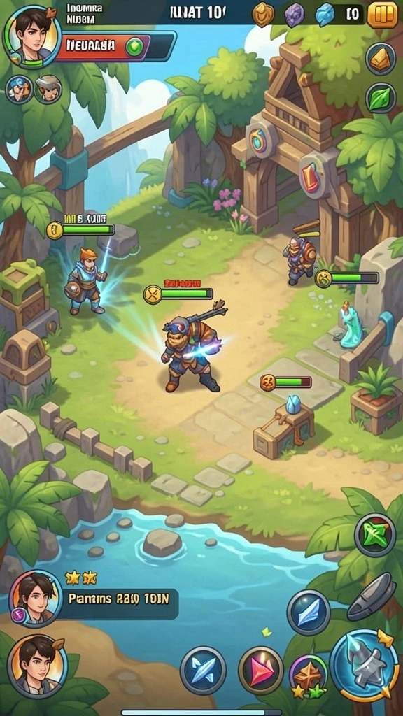 Screenshot 2: Aksi pertarungan melawan monster besar.