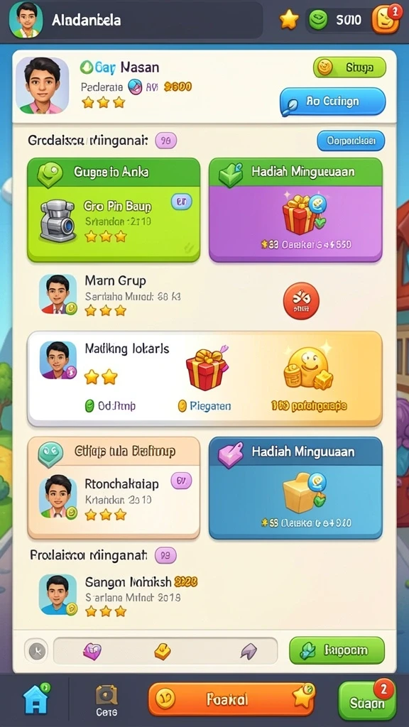 Pengguna dapat berinteraksi dengan pemain lain.